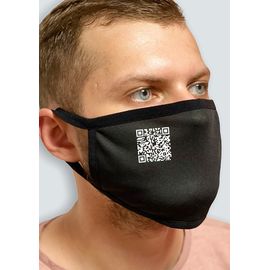 Маска хлопковая защитная с Вашим QR кодом (без шва), изображение 2